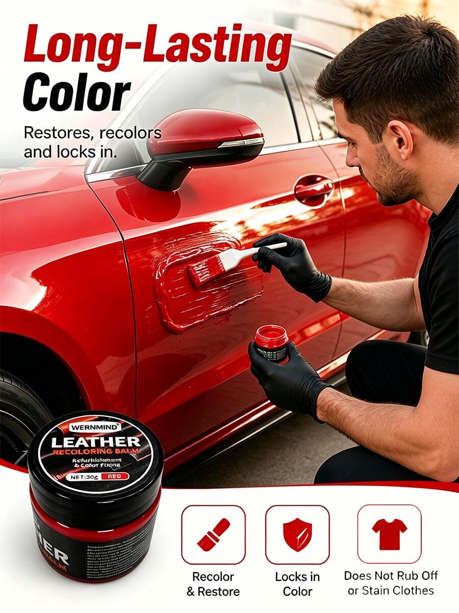 Car Scratch Repair Color Matching Paste, Car Paint Repair Paste With Brush, Waterproof Car Paint Touch-Up Paste, For Vehicle Surface Scratch Repair - A - View 1