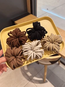 198/98/48/10pcs Earth Tone Women's Minimalist Seamless Headbands, High Elasticity Hair Accessories, Hair Styling Accessories, Suitable For Home, Travel, Sports, Work, Campus - Earth Tones - View 4