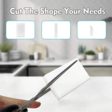 200/100/50pcs Magic Sponge Erasers, White Foam Cleaning Pads, Suitable For Kitchen, Bathroom, Tableware, Furniture, Walls, Ideal For Home Users, Households, Dorms, Multi-Functional Household Cleaning Sponges, Holiday Home Refresh And Seasonal Gift Choice - White - View 9