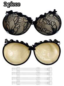 Sexy Lace Breast Petals Bras Invisible Strapless Silicone Breast Lift Tape Bra For Women - Multicolor - View 13