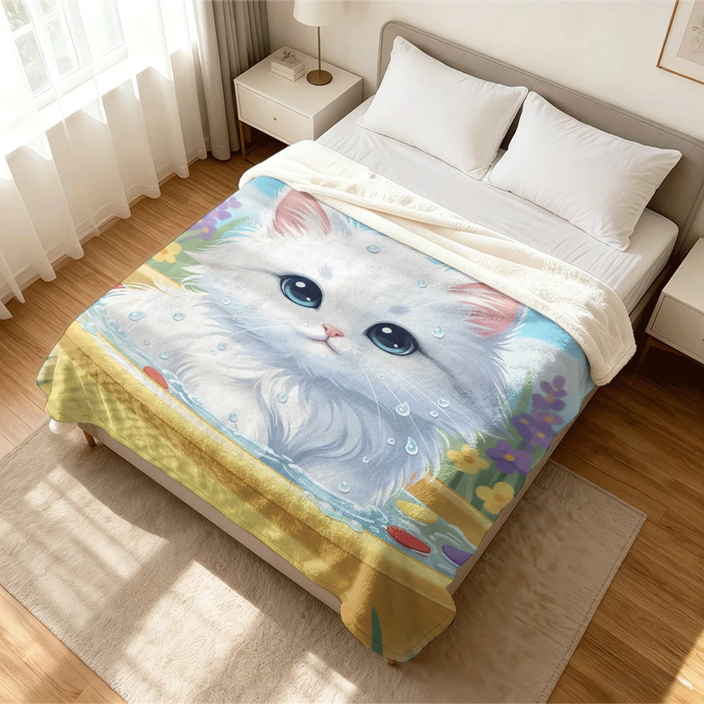1PC Flannel Blanket, Summer Blanket, Bed Blanket , Blankets For Camping, Blanket For Beach, Throw Blanket, Multi-Use Blanket Soft , Cooling Blanket - Blanket - View 1