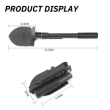 Foldable Portable Truck-Mounted Engineer Shovel Camping Tent Outdoor Shovel Self-Defense Survival Tool Compass Storage Bag - A - 查看 6