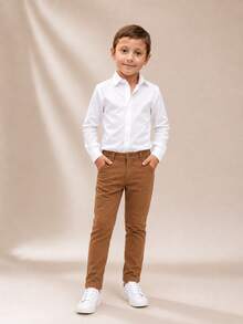Miguelito Moda Infantil Children's Formal Clothing Page Boy Assorted Colors With Tie And Suspenders - Long Sleeve Shirt And Pants From 1 To 16 Years Old For Weddings And Grooms. - 駝色 - 查看 1
