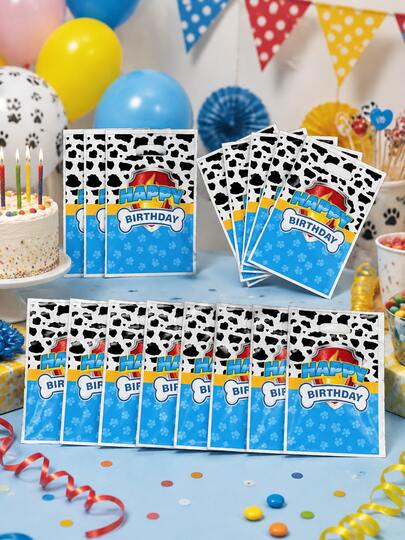 10Pcs Paw Patrol Gift Bags Are Suitable For New Theme Party Gift Bags, Birthday Party Decorations, Gift Packaging Bags, Suitable For Birthdays, Halloween Gift Bags And Also Suitable For Party Atmosphere Decoration, Perfect Party Decoration