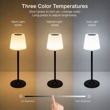 LED Rechargeable Shower Lamp, 1800mAh Lithium Battery, Smart Touch Switch, 3-Color Light Switching With Adjustable Brightness, Decorative Room Light, Multi-Functional Night Light, Compact Design - Detachable, Suitable For Bedroom/Couple Dinner/Desk/Living Room/Dining Room, Perfect Gift - Transparent Table Lamp - View 3