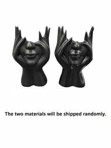 1pc Handmade Creative Human Body Art Makeup Brush Holder, Unique Human Body Art Design, Desktop Makeup Brush Storage Box, Decorative Resin Material, Handmade Desktop Or Bathroom Cosmetic Storage Box, Back To School Storage Supplies - A - View 8