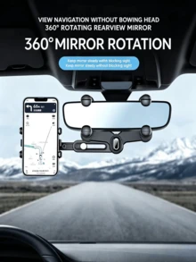 Car Rearview Mirror Navigation Mount Universal Back Mirror Bracket Telescopic Multi-Function Car Phone Holder Rotatable Adjustable Stable One-Hand Operation Easy Installation No Need To Look Down For Phone Viewing Enhanced Driving Safety Compatible With All Phones Multiple Styles Available Essential Gift For Drivers - A - View 7
