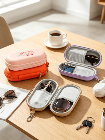 EVA Glasses Storage Box, Travel Glasses Storage Box, Travel Theme Silhouette Airplane Route And Rainbow Letter Pattern Portable Sunglasses Case, Goggles Storage Box, Suitable For School, Travel And Daily Outdoor Activities, Ideal Gift For Mothers, Students, Best Friends, Classmates, Teachers, Perfect Choice For Teacher's Day, Back To School Season, Aviation Enthusiasts, Birthdays And Holidays, Suitable For Airport Carry, Campus Commute, Airplane Travel, Swimming, Training Equipment And Daily Sunglasses Protection