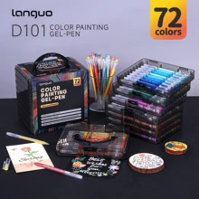 Languo 45/72/99/144 Colors Fluorescent Gel Pen Set, 0.6mm Fine Tip Marker Pens, Suitable For Drawing, Coloring And Professional Art Use, Comes With Plastic Box Acrylic Storage Box, Easy To Collect, Flexible User Experience - Sets - View 17