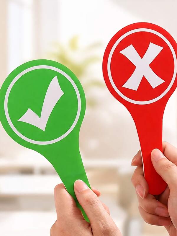 Cardboard Handheld "Correct" And "Incorrect" Sign Cards, Suitable For Classroom Teaching, Interactive Learning Activities, Photo Props, Very Suitable For Creative