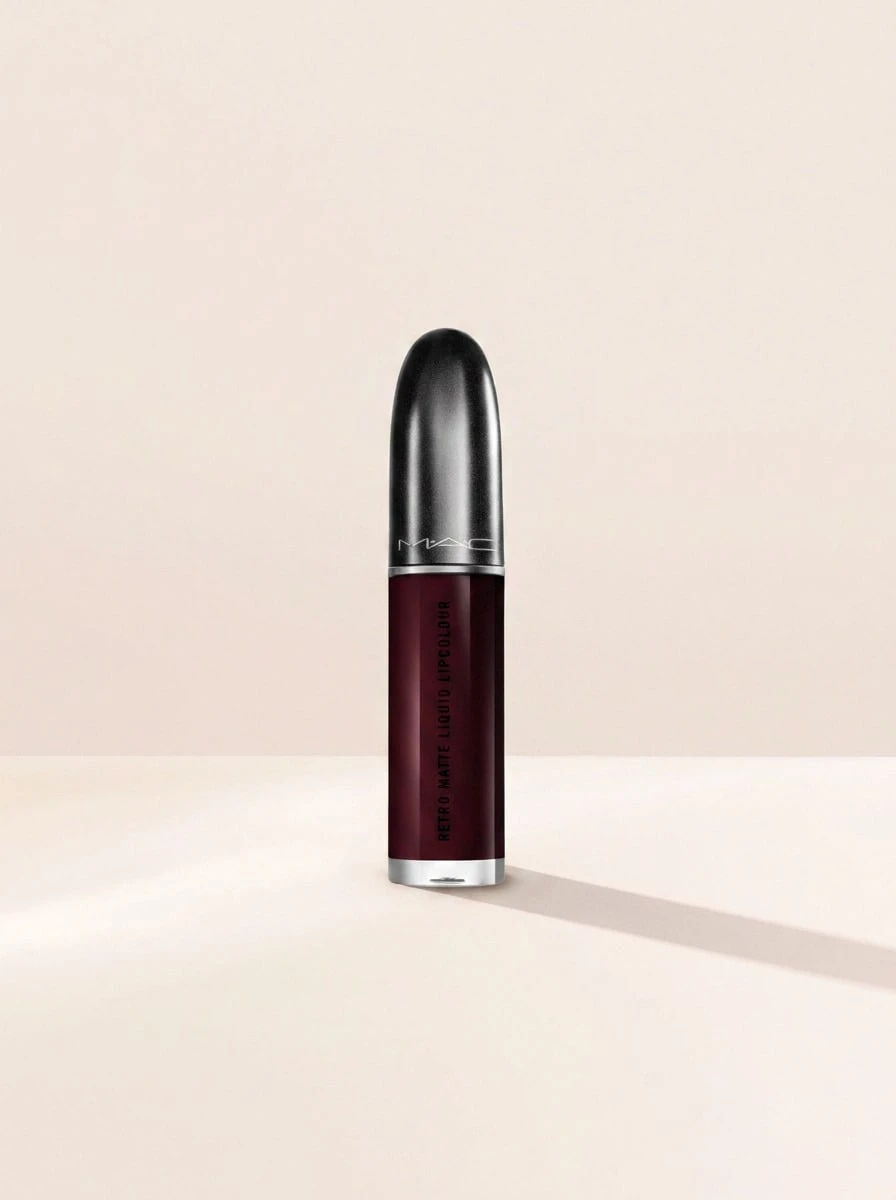 Mac Retro Matte Liquid Lip Colour High Drama 5ml – Liquid Lipstick, Long-Wearing, For Women, Deep Plum, Suitable For Evening Parties - High Drama - View 1