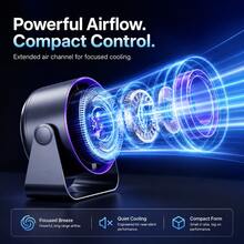 USB Rechargeable Desktop Fan, Portable Mini Desktop Fan, Six Adjustable Wind Speeds, Compact And Quiet, Suitable For Bedrooms And Office Desks. - Desktop Fan - View 7
