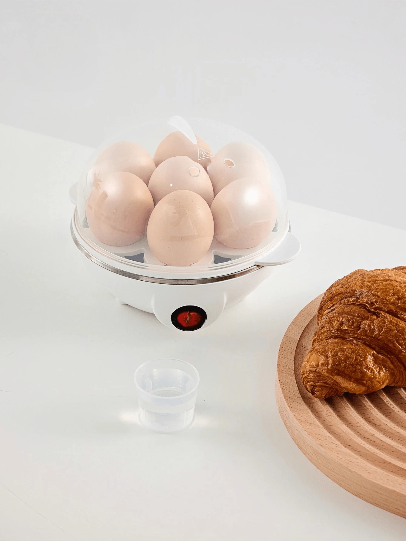 Rapid Egg Cooker, 7 Egg Capacity Electric Egg Cooker For Hard Boiled Eggs, Poached Eggs, Scrambled Eggs, Or Omelets With Auto Shut Off Feature-US Plug - White - View 1
