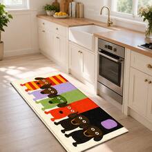 Colorful Dog Pattern Print Long Runner Rug, Indoor Entrance Mat, Bedroom Bedside Mat, Kitchen Runner Mat, Suitable For Living Room, Laundry Room, Bathroom - Multicolor - View 2