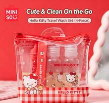 Miniso Reise-Kosmetik-Lotion-Nachfüllflaschen-Set, Kosmetik-Leergut-Flüssigkeitsbehälter, Toilettenartikel-Reiseflaschen-Set, Unterpackungsflasche, Reise-Essentials-Zubehör - Rot-Weiß - Übersicht 7
