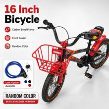 16-tums cykel med bakre bärarsäte, pedaler och handbromsdesign - Multifärgad - Visa 4