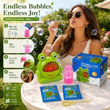 Cute Frog Bubble Machine, High Output Bubbles, Parent-Child Atmosphere Toy, Indoor/Outdoor Garden Game, Suitable For Boys And Girls Children - Multicolor - View 8