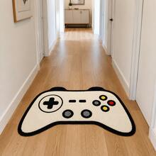 1pc White Game Controller Shaped Faux Cashmere Material Carpet, Creative Fun Irregular Bedroom Rug, Non-Slip Decorative Floor Mat For Home Living Room Gaming Room, Hallway Corridor Innovative Carpet - White - View 5