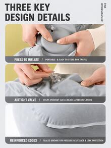 Inflatable Portable Folding Stool, Quick Inflation Wear-Resistant Outdoor Seat Cushion, Suitable For Camping, Fishing, Stargazing, Multi-Functional Footrest Pad, Lightweight Picnic Mat, Suitable For Beach, Car Emergency, Office Leisure Travel - Push-button Style - View 10