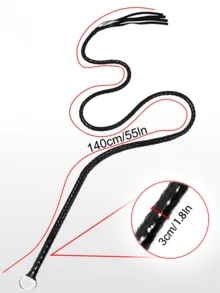 140cm/55in Leather Whip – Long BDSM Flogger, Bondage Whip For Couples, Fetish Roleplay Accessory, Adult Bedroom Toy, Sensory Play, Spanking Whip, Long Tail Whip, BDSM Accessories, Couple Games, Erotic Flogger For Intimate Play - 140cm/55in - View 4