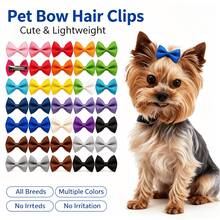 100/80/50/30/20/10/5/1pcs Random Color New Style Pet Bow Hair Clips Solid Color Multicolor Cute Hair Clips For Cats And Dogs - Multicolor - View 2