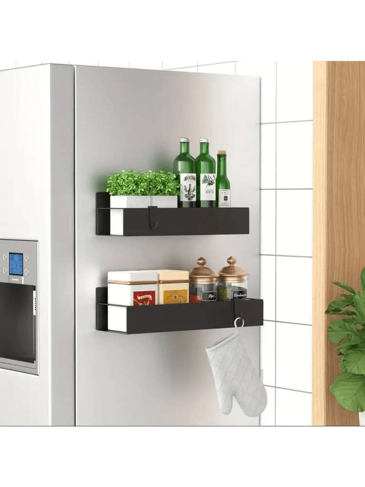 2 Packs Magnetic Spice Rack Organizer, Magnetic Shelf For Refrigerator, Spice Organizer For Spice Jars Fridge Seasoning Organizer Spice Holder For Kitchen Organization And Storage - View 10