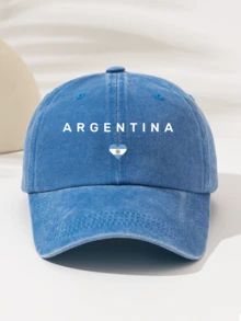 1件時尚極簡水洗棒球帽，印有「ARGENTINA」圖案，極具吸引力的四季裝飾風格，美式復古運動設計，男女通用時尚必備單品，送給家人朋友的完美禮物 - 阿根廷2 - 查看 12