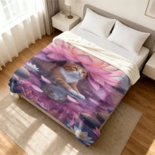 1PC Flannel Blanket, Summer Blanket, Bed Blanket , Blankets For Camping, Blanket For Beach, Throw Blanket, Multi-Use Blanket Soft , Cooling Blanket - Blanket - View 3