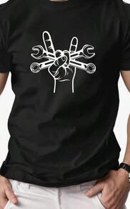 Men's Short Sleeve Round Neck Casual Summer T-Shirt With Key Graphic - 黑色 - 查看 1