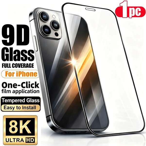 9D 全螢幕鋼化玻璃螢幕保護貼 - 相容 iPhone 17 Pro Max, 16 Pro Max, 16e, 15, 14 Plus, 13, 12, 11 Pro Max, X, XS MAX, XR | 高畫質透明、防刮、無氣泡安裝、相容手機殼、高品質玻璃保護、光滑表面、防眩光、頂級配件