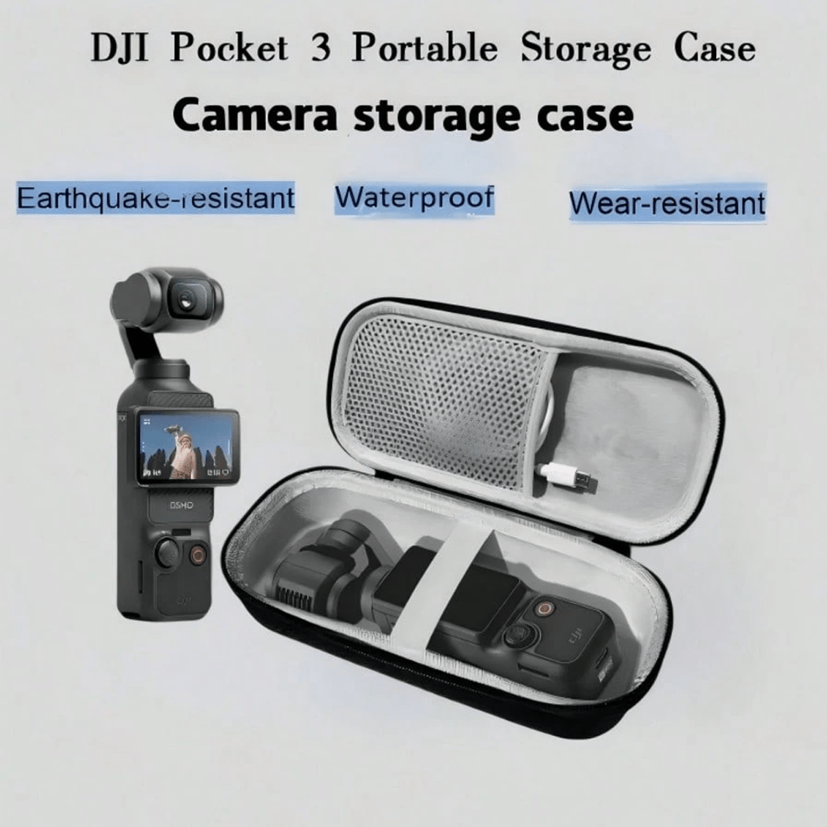 Suitable For Pocket 3/4 Body Storage Bag, Pressure-Resistant, Drop-Proof, Waterproof Mini Portable Handbag, Pocket 3/4 Action Camera Storage Box, EVA Hard Camera Case, Sports Camera Accessories - View 2