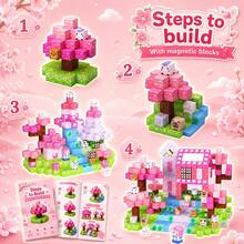 35-300pcs Magnetic Building Blocks 0.78 Inch With Iron Box, Magnetic Pink Floral Girl Heart Iron Box Series, Construction Block Toy Set, Montessori STEM Education Sensory Toy, Best Gift For 3+ Years Old Boys And Girls Children 2026 - Multicolor - View 3