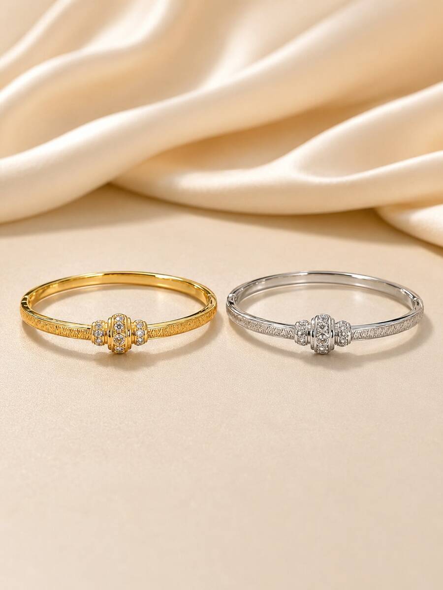 1pc Vintage Brushed Texture Classic Women's Exquisite Bracelet, Lucky ...