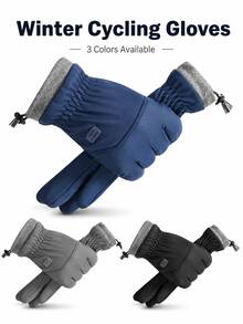 Winter Fleece Touchscreen Gloves, Unisex, Windproof, Waterproof, Warm, Non-Slip Grip, Suitable For Driving, Cycling, Commuting And Outdoor Activities - Multicolor - View 1