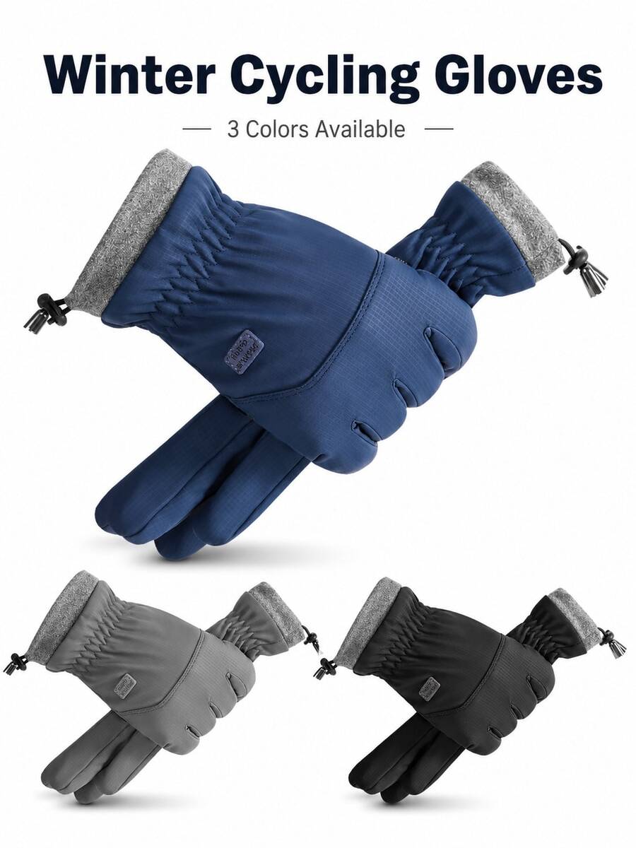 Winter Fleece Touchscreen Gloves, Unisex, Windproof, Waterproof, Warm, Non-Slip Grip, Suitable For Driving, Cycling, Commuting And Outdoor Activities - Multicolor - View 1