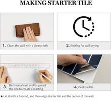 5/10/20pcs Self-Adhesive Peel And Stick 3D Vinyl Wall Tiles, Kitchen Bathroom Wall Splash-Proof Stickers, Blue - O - View 6