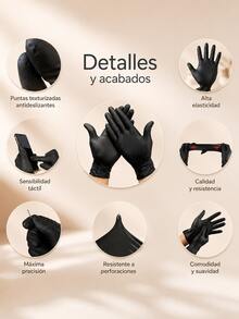 100 Guantes Azules, Negros, Rosas o Morados de Nitrilo Vinil de Alta Calidad, Sin Látex, Sin Polvo, Diseño Ambidiestro, Ajuste Perfecto, Desechables y Resistentes - 100 piezasM - Ver 6