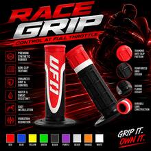Universal Motorcycle Handlebar Grips | UFO Logo Design | 1 Pair Anti-Slip Rubber Grip With Textured Pattern | Off-Road Motorcycle, Dirt Bike, Scooter, ATV Throttle Grip Covers - A - View 2