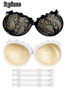 Sexy Lace Breast Petals Bras Invisible Strapless Silicone Breast Lift Tape Bra For Women - Multicolor - View 16