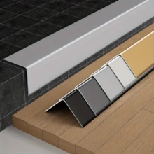 3pcs 19.68x0.78in Self-Adhesive Aluminum Alloy Wall Corner Guard Decorative Strip, Metal Decorative Edge Protection Strip, Suitable For Tile Walls, Door Frames, Cabinets And Baseboards - 50 cm - View 7