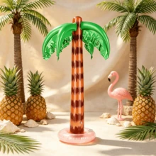 Inflatable Palm Tree Decoration, Hawaiian Tropical Theme Adult Party Decor, Summer Beach Theme Party Photo Props, Pool And Birthday Party Supplies - Multicolor - View 2