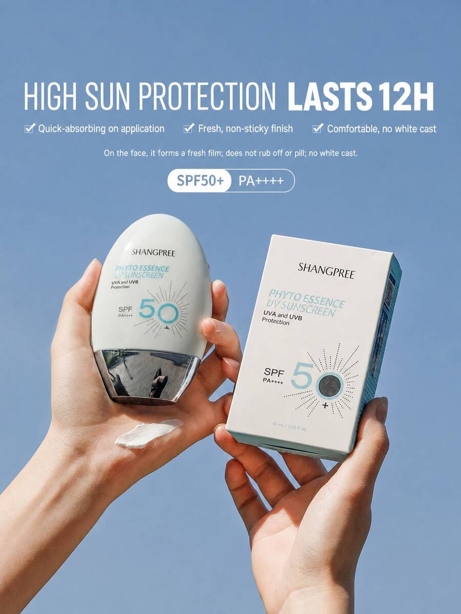 Shangpree SPF50+ PA++++ Sunscreen , Oil Free No White Cast UV Sun Lotion Waterproof For Face Body Sensitive Skin - Clear - View 1