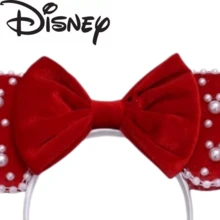 Disney Pearl Minnie Ears Headband, Holiday Bow Pearl Hair Hoop For Park Valentine Party - Multicolor - View 7