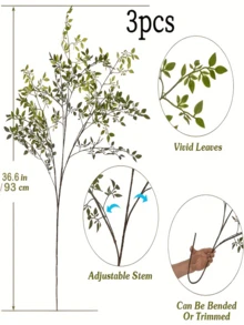 ZaiYe 3PCS, Artificial Greenery Branches, Realistic Fake Carolina Branches, Plastic Tall Branches, Suitable For Home Decoration, Used As Vase Fillers, Table Centerpieces, Home Office Wedding Decorations, Soft And Heat-Resistant, Non-Fading - Multicolor - View 11