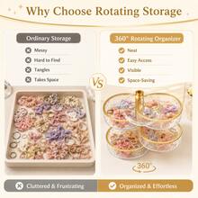 1pc Multi-Layer Rotating Hair Accessory Storage Box, Suitable For Baby Supplies, Infant Essentials, Hair Accessories, Children's Room - Multicolor - View 8