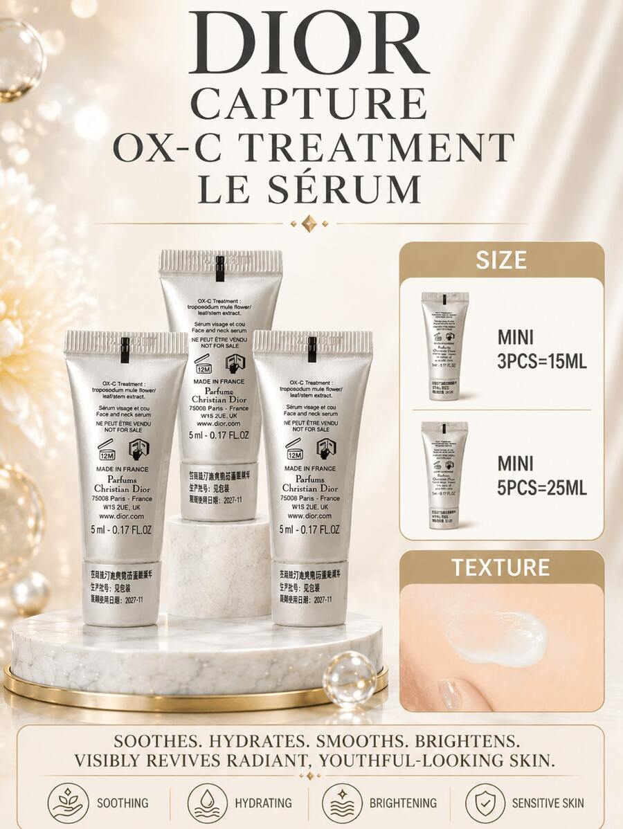 Christian Dior Prestige Regenerating Serum, 5ml, 3/5pcs Options, Anti-Aging, Wrinkle-Reducing And Firming, Lotion Texture, Suitable For All Skin Types