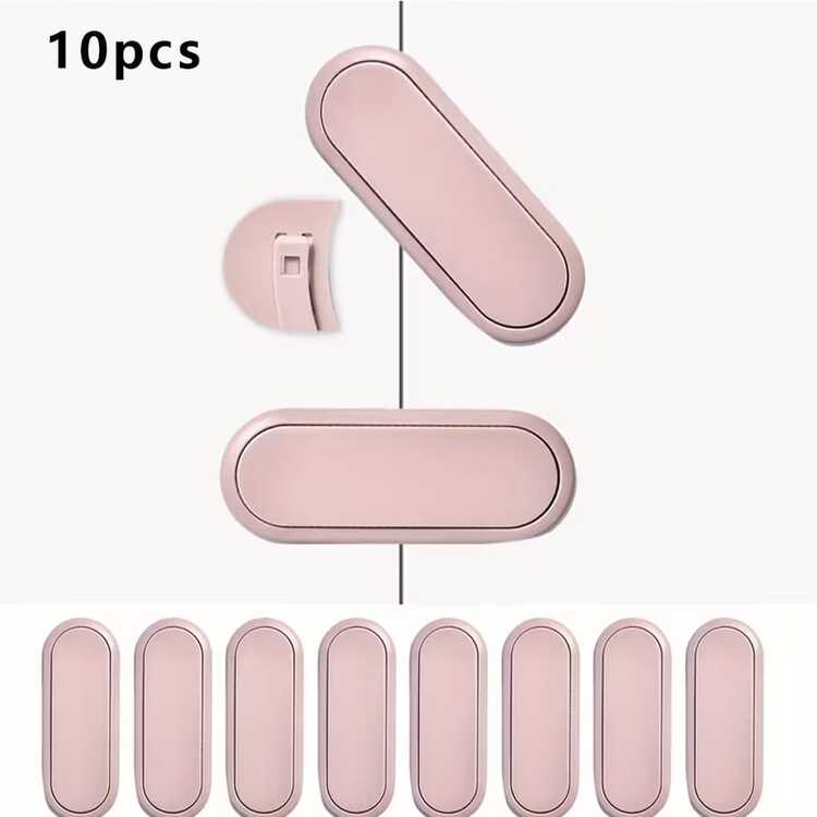 10pcs Invisible Buckle Wardrobe Cabinet Protective Lock, Easy To Install Without Punching, Anti Pinch And Anti Misoperation, Essential For Babies - Multicolor - View 9