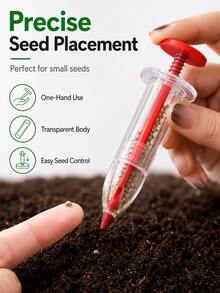 1pc/5pcs Injection Planter Seed Sowing Dispenser Manual Handheld Planter Mini Hand Spreader Garden Sowing And Fertilizing Tool - A - View 2