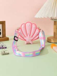 Monedero Cruzado De Hombro Con Bolso De Silicona De Concha Bonita De Dibujos Animados Para Niños De 1 Pieza - Rosa - Ver 5
