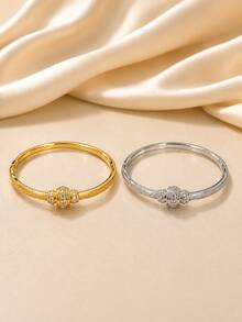 1pc Vintage Brushed Texture Classic Women's Exquisite Bracelet, Lucky ...